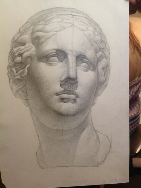Голова Диадумена Академический рисунок