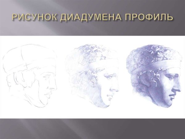 Гипсовая голова Диадумена Академический рисунок