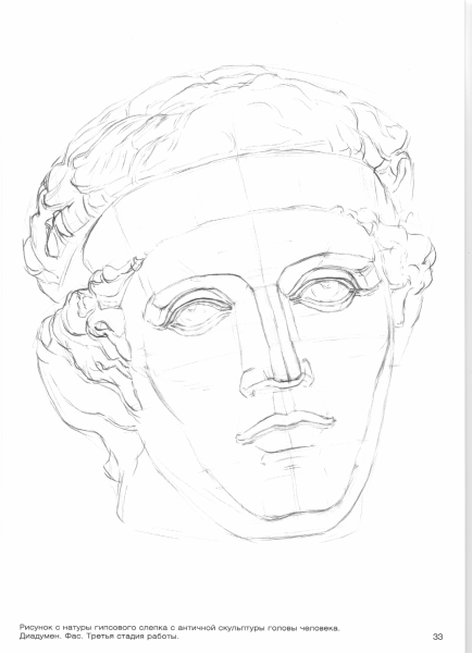 Академический рисунок голова Диадумен