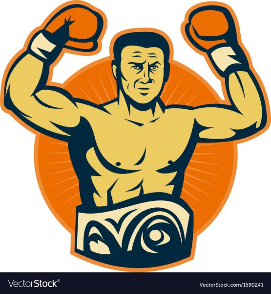 Боксер чемпион вектор