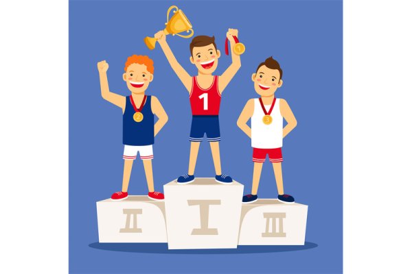 Спортсмены на пьедестале