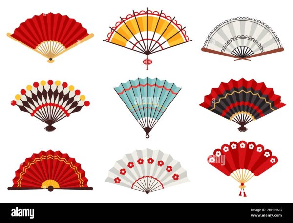 Японский веер на прозрачном фоне