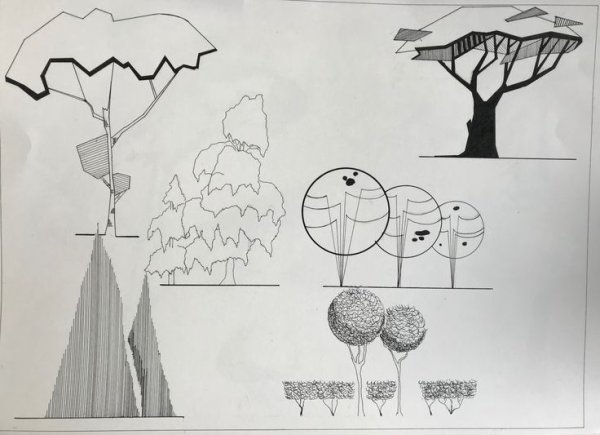 Антураж стаффаж деревья