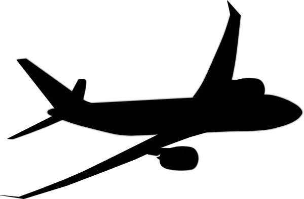 Силуэт самолета на прозрачном фоне