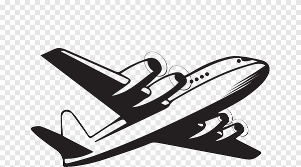 Самолет черно белый