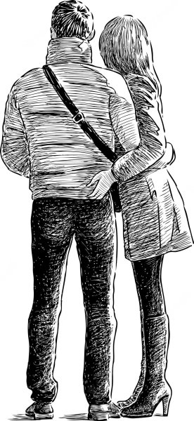 Наброски гуляющих пар