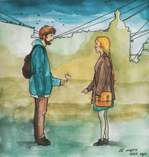 Влюбленные живопись