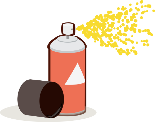 Спрей брызгает на белом фоне