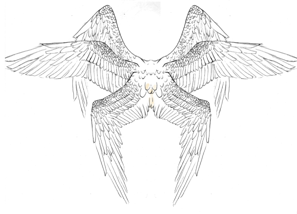 Серафим Шестикрылый арт тату