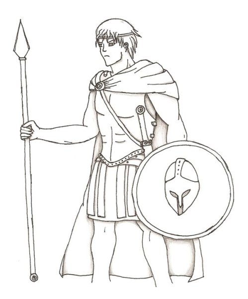 Раскраска боги древней Греции Арес