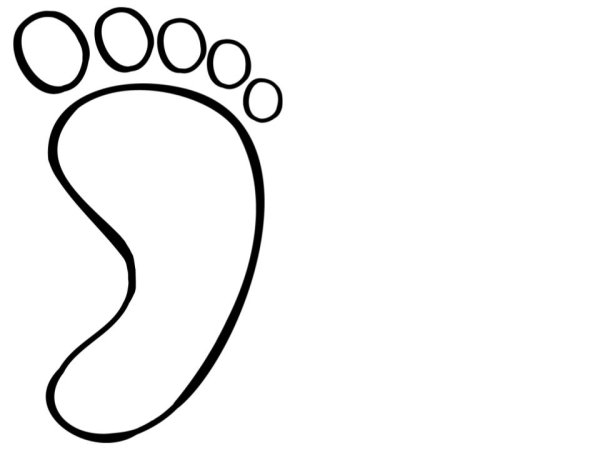 След ноги человека трафарет