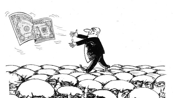 Жадность карикатура