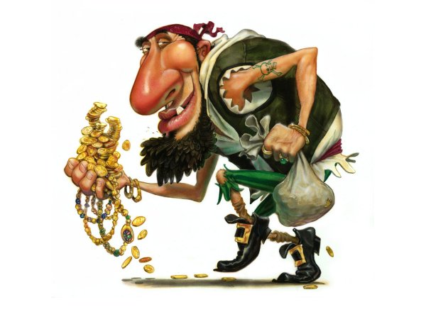 Жадина карикатура