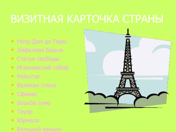Визитная карточка страны