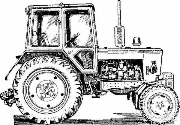 Раскраска трактор Беларус МТЗ 80
