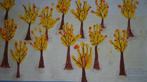 Рисование листопад подготовительная группа