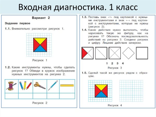 Входная диагностика 1 класс ФГОС школа России задания