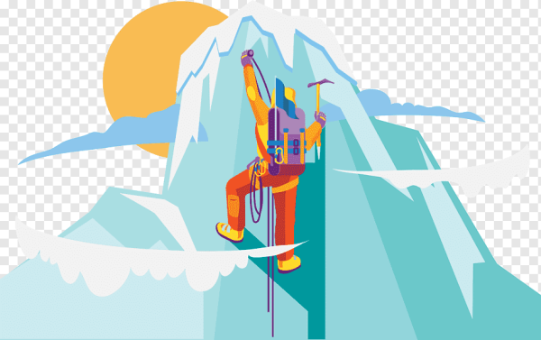 Альпинист на прозрачном фоне