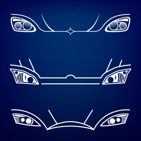 Векторные фары авто