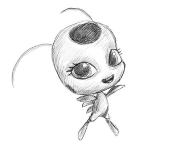 Леди баг и супер кот Тикки карандашом