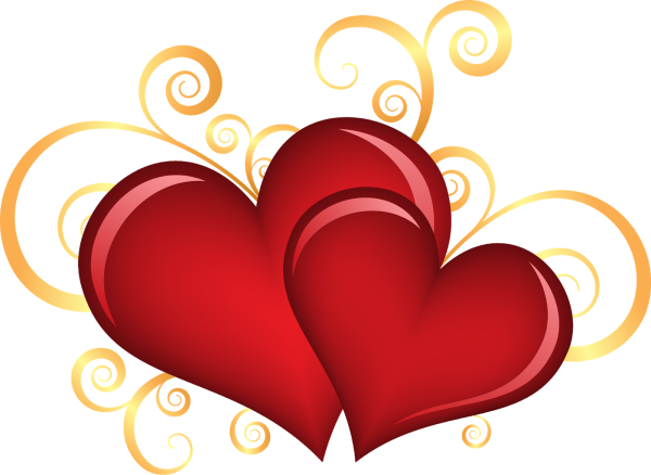 Сердечки на прозрачном фоне