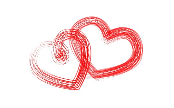 Нарисованное сердечко на прозрачном фоне