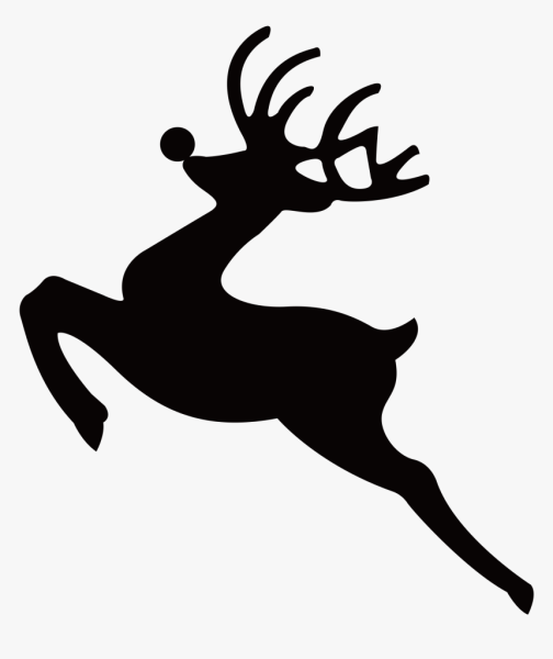 Олень в прыжке силуэт