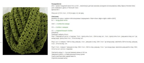 Вязаный шарф из толстой пряжи спицами схемы и описание