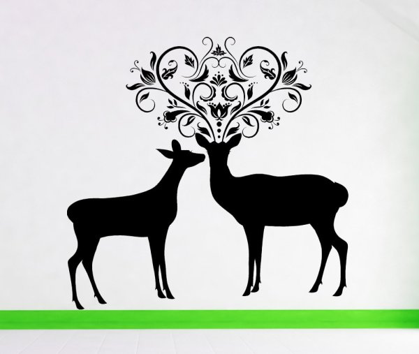 Два оленя силуэт