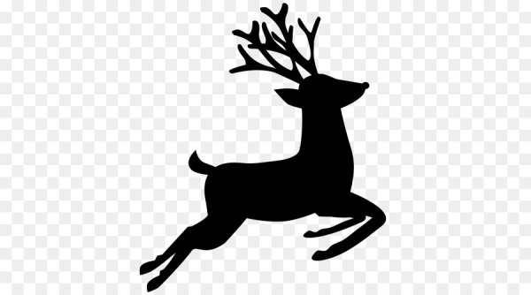 Бегущий олень силуэт