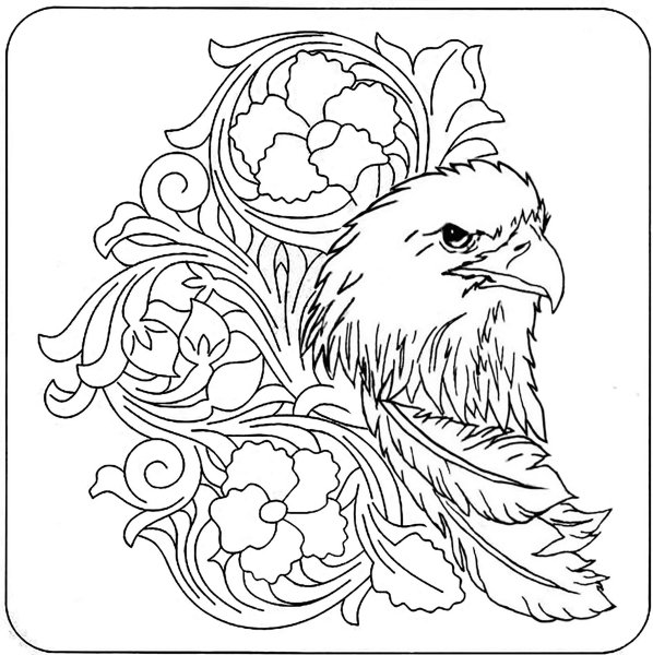 Птичка рисунок для чеканки
