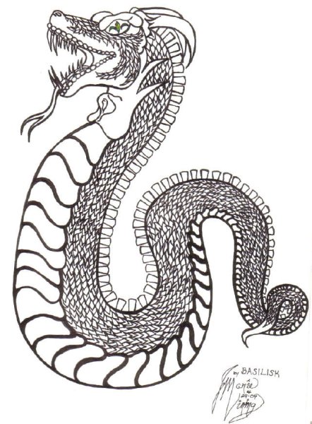 Раскраска Василиск из Гарри Поттера