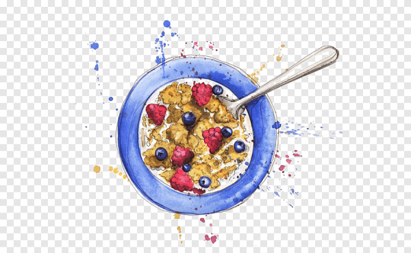 Тарелка с едой акварель