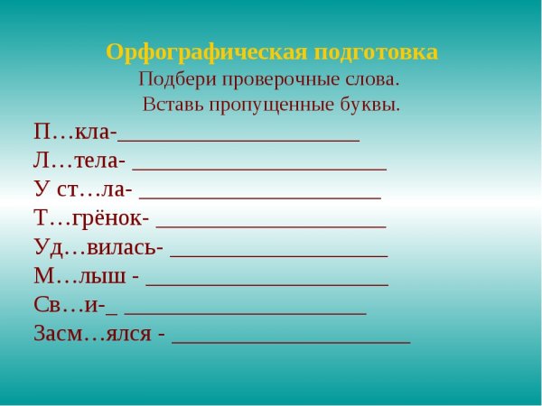 Проверочные слова