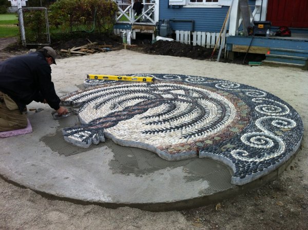Бетонные дорожки с узором