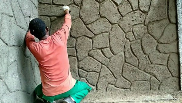 Имитация камня из плиточного клея