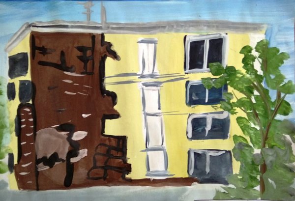 Дом Павлова Волгоград рисунок