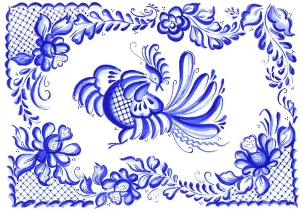 Орнаментальная стилистика Гжель