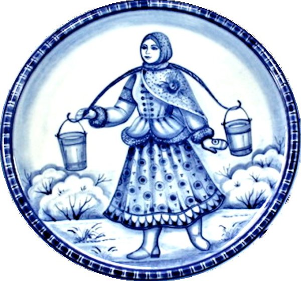 Гжель сюжетная композиция