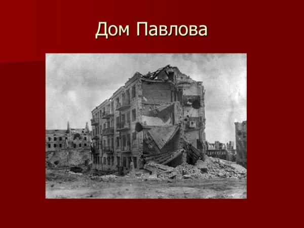 Сталинградская битва 1943 дом Павлова