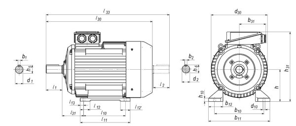 Электродвигатель АИР 71 в2 чертеж