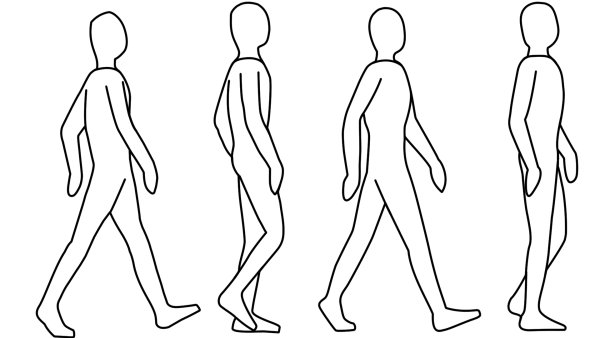 Референс ходьбы человека сзади