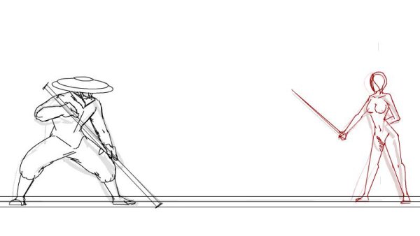 Позы для рисования с катаной