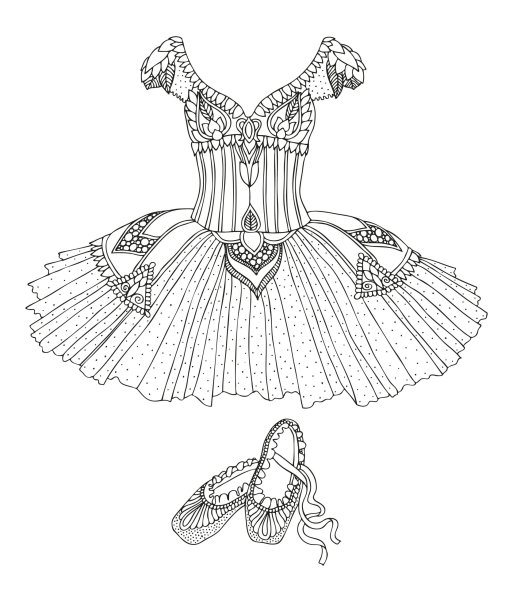 Раскраска платье балерины