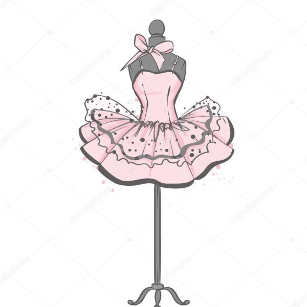 Платье на манекене рисунок пышное