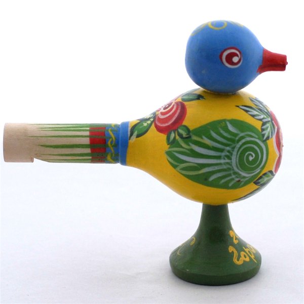 Городецкая свистулька птичка