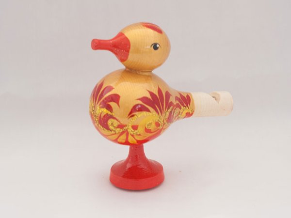 Хохломская птичка свистулька