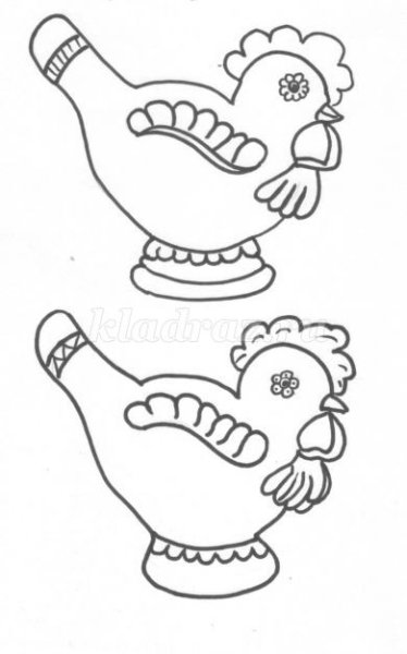 Филимоновская игрушка свистулька петушок раскраска