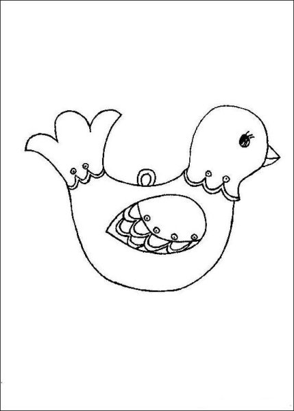 Дымковская уточка раскраска