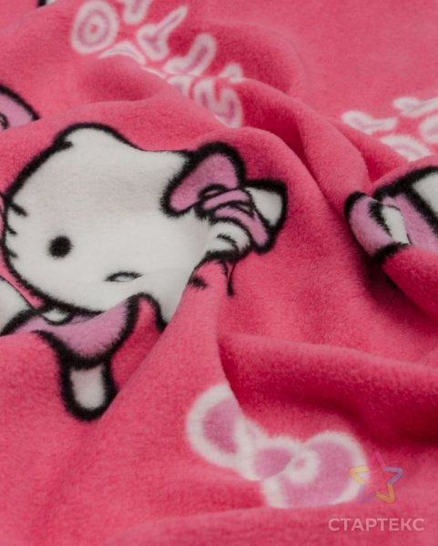 Флис БН ФЛП-13-1-20001.004 принт Kitty розовый
